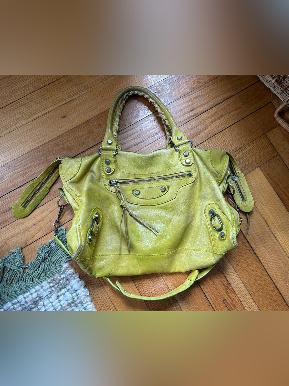 Vintage Lime Green Balenciaga City Bag